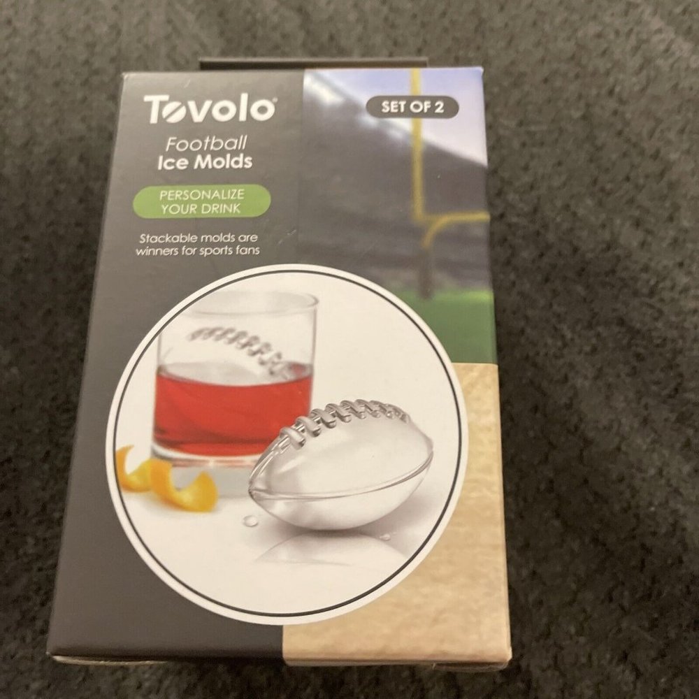 New Tovolo Football Ice Molds Set Of 2 D36